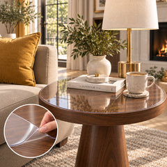Round Clear PVC Side Table Protector – 2.0mm Thick, Waterproof & Scratch Resistant