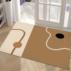 AimHave Minimalist Abstract Line Diatomite Mat – Modern Split-Color Soft Quick-Dry Bath & Kitchen Mat, Non-Slip Coffee Bar Runner & Entryway Mat