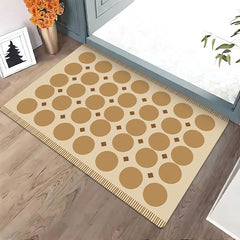 AimHave Warm Beige Geometric Dot Diatomite Mat – Modern Mid-Century Quick-Dry Bath & Kitchen Mat, Non-Slip Coffee Bar Runner & Dish Drying Mat