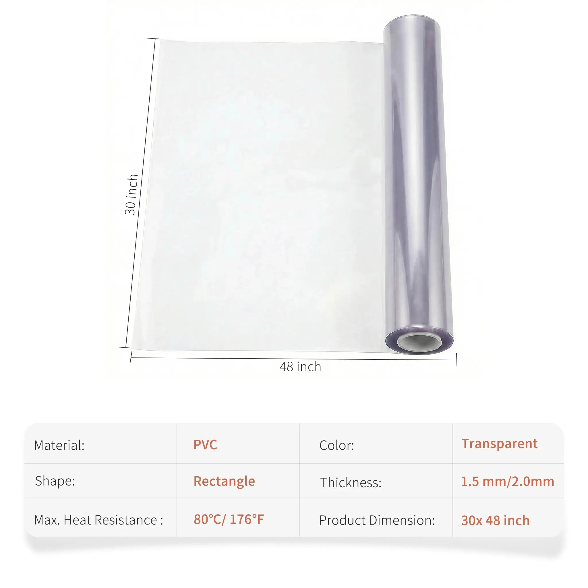 30x48 inch PVC desk mat size guide: 1.5mm and 2mm thickness, heavy-duty protection for home office and professional desks.