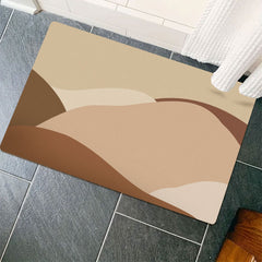 AimHave Smoke Wave Diatomite Mat – Modern Abstract Soft Quick-Dry Bath & Kitchen Mat, Non-Slip Low Profile Floor Runner