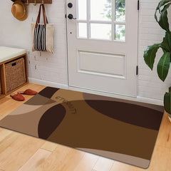 AimHave Rhine Abstract Diatomite Mat – Modern Mocha Brown Soft Quick-Dry Bath & Kitchen Mat, Non-Slip Low Profile Floor Runner