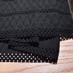 AimHave Black Boho Farmhouse Woven Table Runner – Macrame Crochet Table Runner with Fringe for Dining Room Decor