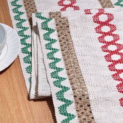 AimHave Sage Green Boho Farmhouse Woven Table Runner – Macrame Crochet Table Runner with Tassels for Dining Table Decor