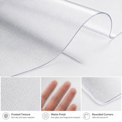 AIMHave 2mm Matte Frosted PVC Table Protector – 35.6" x 63" Anti-Glare Desk & Table Cover