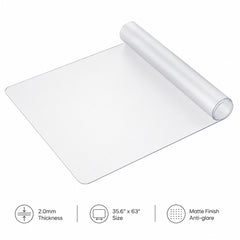 AIMHave 2mm Matte Frosted PVC Table Protector – 35.6" x 63" Anti-Glare Desk & Table Cover