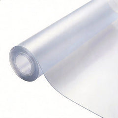 Product shot of frosted PVC bathroom mat on a white background, highlighting its bubble-free matte surface.