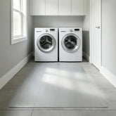 Frosted PVC laundry room mat, non-slip matte floor protector for laundry areas, bubble-free and waterproof.