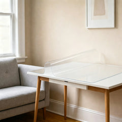 Frosted PVC mat for office showing 1.5mm material flexibility and translucent matte finish for desk protection.