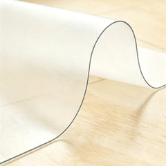 Frosted PVC pet mat showing 1.5mm material flexibility and durable matte finish for heavy pet furniture.