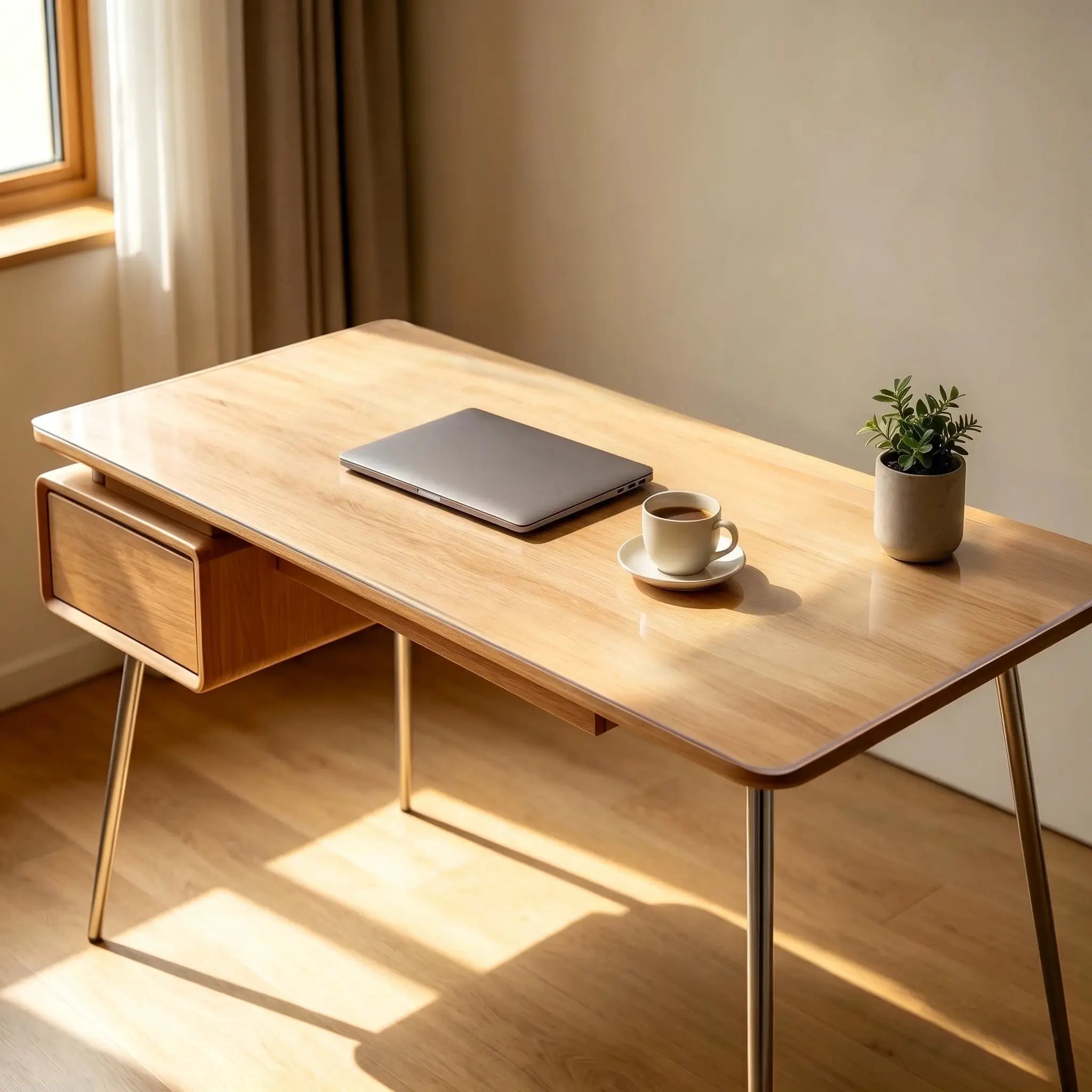 Clear PVC writing desk mat, crystal clear surface protector for home office and study workstations.