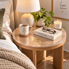 Round Clear PVC Side Table Protector – 2.0mm Thick, Waterproof & Scratch Resistant
