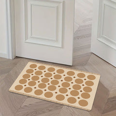 AimHave Warm Beige Geometric Dot Diatomite Mat – Modern Mid-Century Quick-Dry Bath & Kitchen Mat, Non-Slip Coffee Bar Runner & Dish Drying Mat