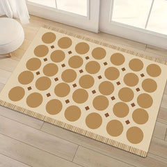 AimHave Warm Beige Geometric Dot Diatomite Mat – Modern Mid-Century Quick-Dry Bath & Kitchen Mat, Non-Slip Coffee Bar Runner & Dish Drying Mat