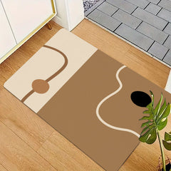 AimHave Minimalist Abstract Line Diatomite Mat – Modern Split-Color Soft Quick-Dry Bath & Kitchen Mat, Non-Slip Coffee Bar Runner & Entryway Mat
