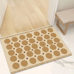 AimHave Warm Beige Geometric Dot Diatomite Mat – Modern Mid-Century Quick-Dry Bath & Kitchen Mat, Non-Slip Coffee Bar Runner & Dish Drying Mat