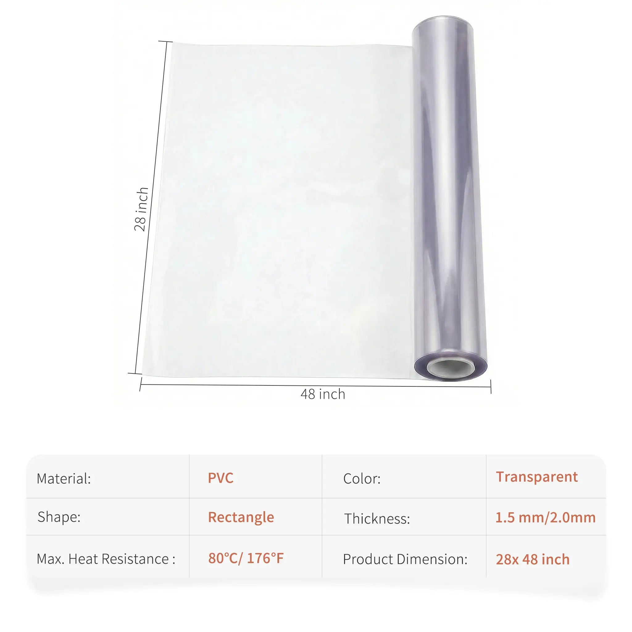 28x48 inch PVC desk mat size guide: 1.5mm and 2mm thickness, heavy-duty protection for home office and professional desks.