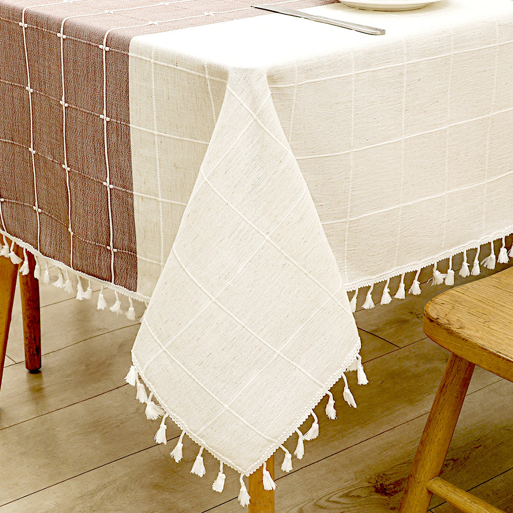AIM haben modernes lila böhmisches Chevron-Tischtuch mit Quasten – AimHave