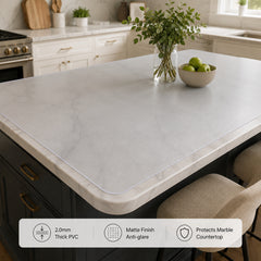 AIMHave 2mm Matte Frosted PVC Table Protector – 35.6" x 63" Anti-Glare Desk & Table Cover