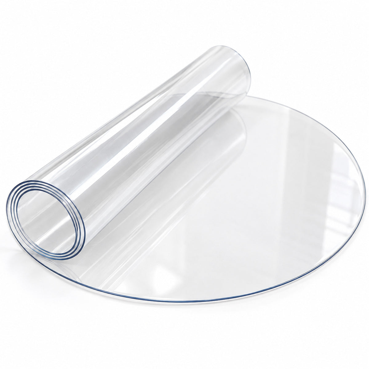Round Clear PVC Side Table Protector – 2.0mm Thick, Waterproof & Scratch Resistant