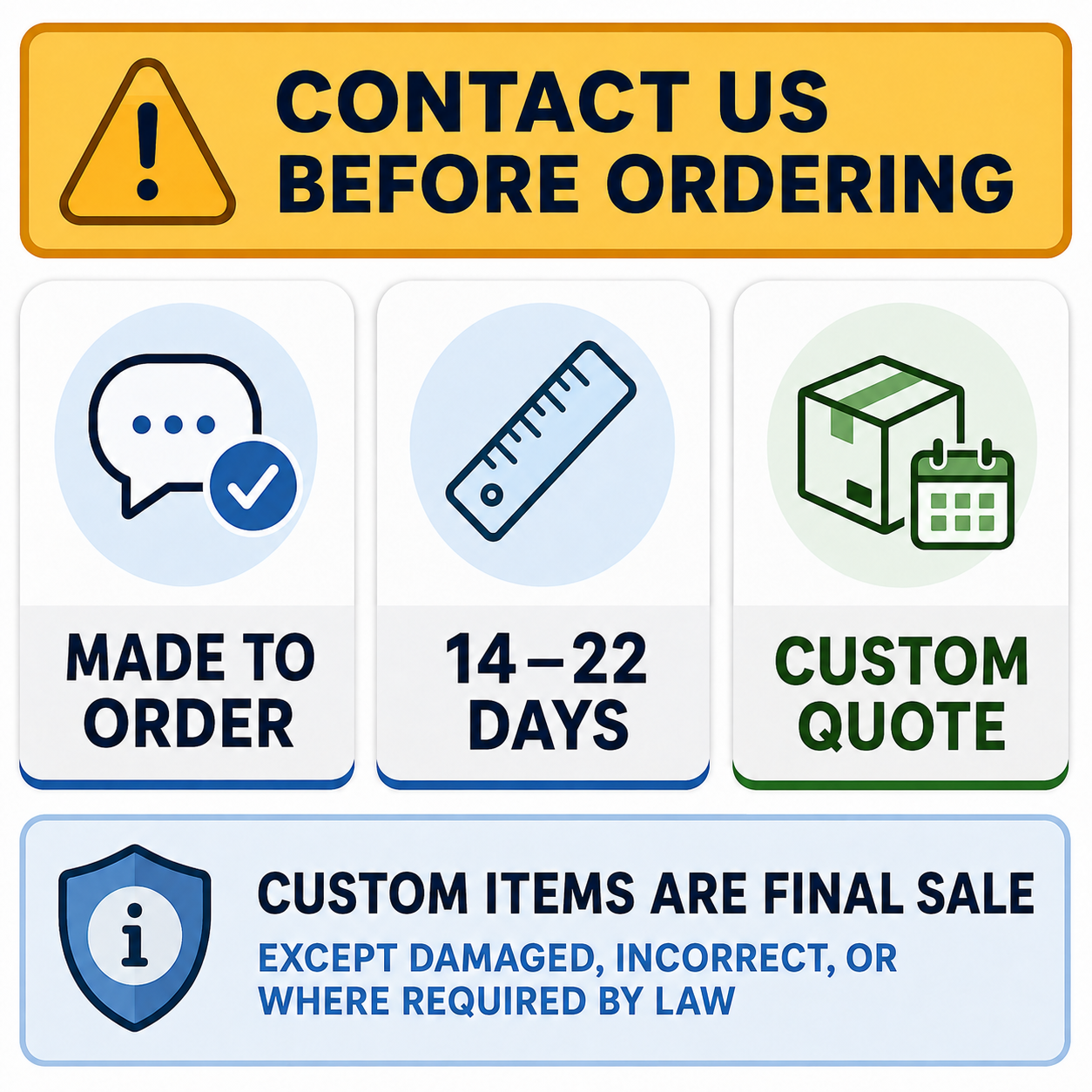 AimHave custom order delivery and final sale policy