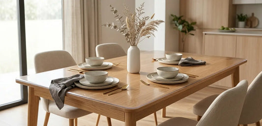 AimHave clear PVC mat for dining and kitchen tables, providing heat-resistant protection.