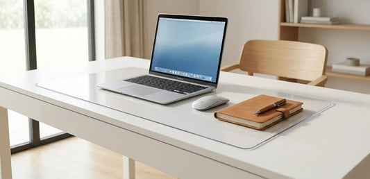 AimHave heavy-duty clear desk mat for home office workstations and writing desks.