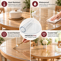 Round Clear PVC Table Protector – 2.0mm Thick, Waterproof & Heat Resistant | AimHave