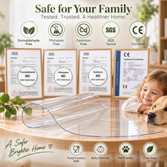 Round Clear PVC Table Protector – 2.0mm Thick, Waterproof & Heat Resistant | AimHave