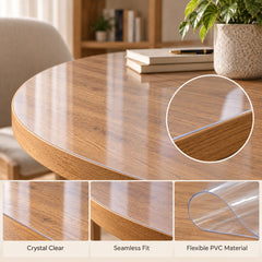 Round Clear PVC Desk Protector – 2.0mm Thick, Waterproof & Scratch Resistant for Office Desks