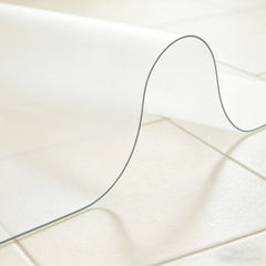 Frosted PVC mat for entryway showing 1.5mm material flexibility and durable matte finish for floor protection.